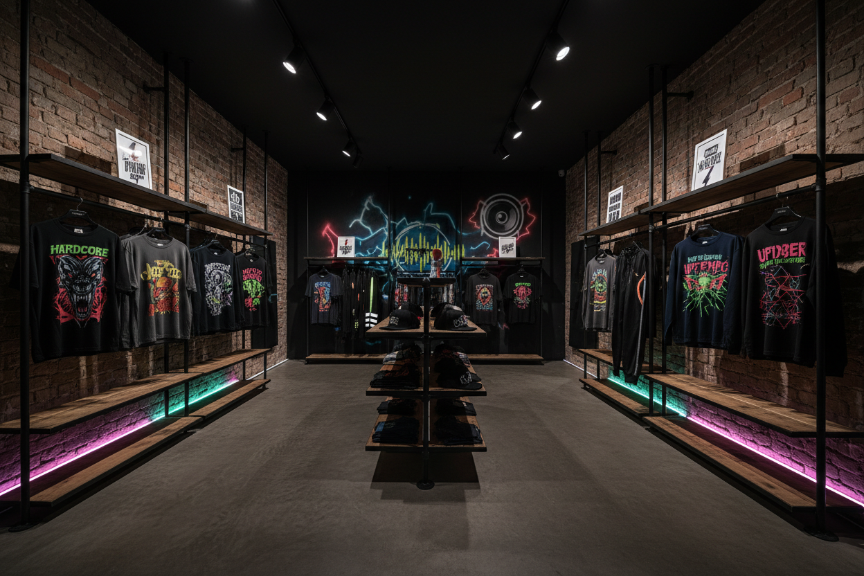 winkel met allemaal hardcore uptempo kleding